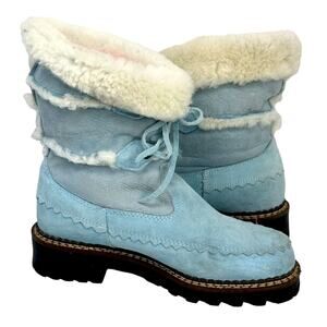 Blondo Genuine Shearling Waterproof Winter Boots - POWDER BLUE